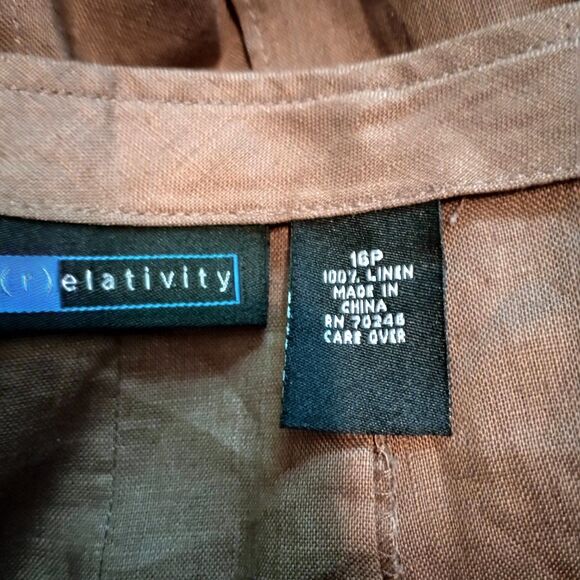 Relativity 16P Brown Linen Maxi Skirt Back Zip. Fall Transition Western Boho - Picture 5 of 9